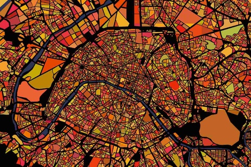 Vliesová fototapeta Mapa Paříže 375 x 250 cm