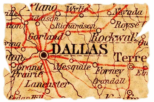 Vliesová fototapeta Stará mapa Dallasu 375 x 250 cm