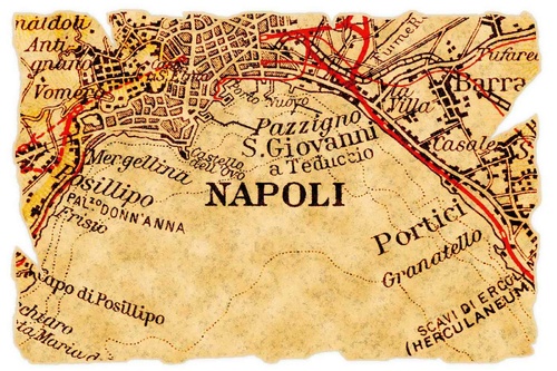 Vliesová fototapeta Stará mapa Neapole 375 x 250 cm