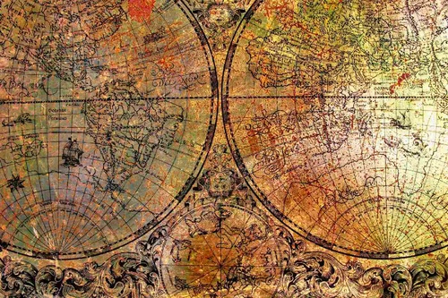 Vliesová fototapeta Mapa na rezavé desce 375 x 250 cm