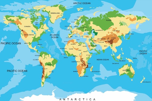 Vliesová fototapeta Ilustrace mapy světa 375 x 250 cm