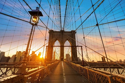Vliesová fototapeta Brooklyn Bridge při západu slunce 375 x 250 cm