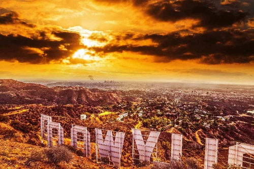Vliesová fototapeta Pohled na Hollywood 375 x 250 cm