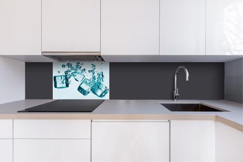 Dibond deska za kuchyňskou linku Ledové kostky - 60x40 cm LEPIDLO ZDARMA